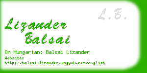 lizander balsai business card